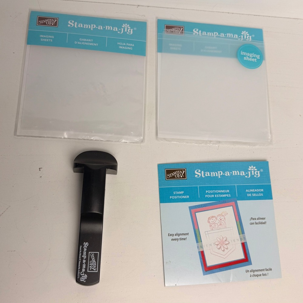 Stampin' Up! Stamp-a-ma-jig Stamp Positioner with Imaging Sheets & Instructions